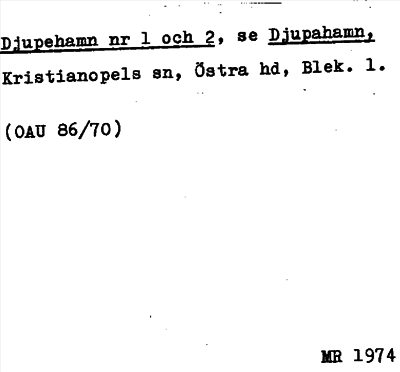 Bild på arkivkortet för arkivposten Djupehamn
