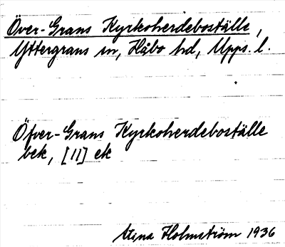 Bild på arkivkortet för arkivposten Över-Grans Kyrkoherdeboställe