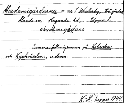 Bild på arkivkortet för arkivposten Akademigårdarna