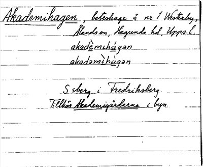 Bild på arkivkortet för arkivposten Akademihagen