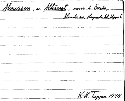 Bild på arkivkortet för arkivposten Almossen, se Alkärret