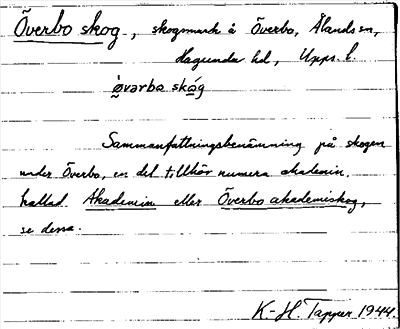 Bild på arkivkortet för arkivposten Överbo skog