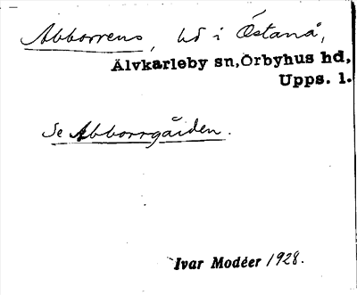 Bild på arkivkortet för arkivposten Abborrens, se Abborrgården