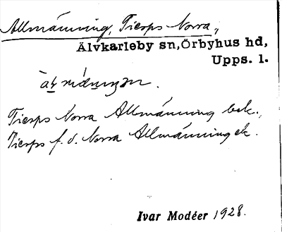 Bild på arkivkortet för arkivposten Allmänning, Tierps Norra