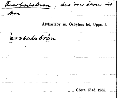 Bild på arkivkortet för arkivposten Överbodabron