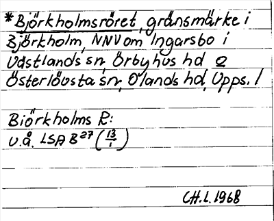 Bild på arkivkortet för arkivposten *Björkholmsröret