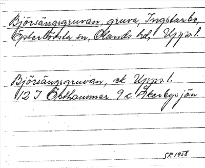 Bild på arkivkortet för arkivposten Björsängsgruvan