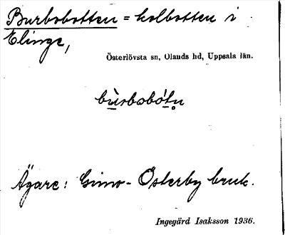 Bild på arkivkortet för arkivposten Burbobotten