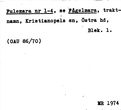 Bild på arkivkortet för arkivposten Fulemara