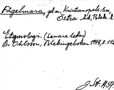 Bild på arkivkortet för arkivposten Fågelmara