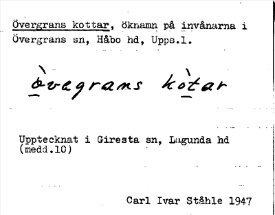 Bild på arkivkortet för arkivposten Övergrans kottar