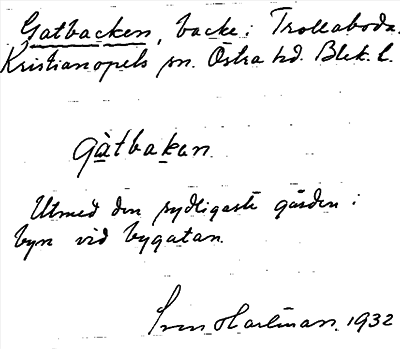 Bild på arkivkortet för arkivposten Gatbacken
