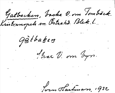 Bild på arkivkortet för arkivposten Gatbacken