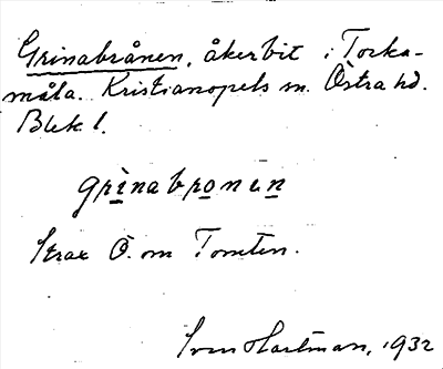 Bild på arkivkortet för arkivposten Grinabrånen
