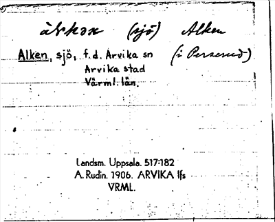 Bild på arkivkortet för arkivposten Alken