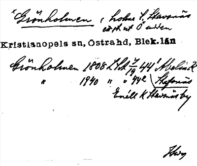 Bild på arkivkortet för arkivposten *Grönholmen