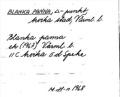 Bild på arkivkortet för arkivposten Blanka Panna