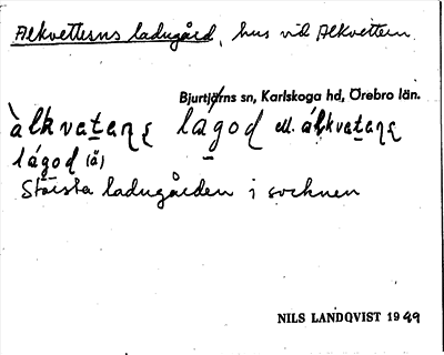 Bild på arkivkortet för arkivposten Alkvetterns ladugård