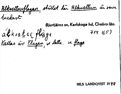 Bild på arkivkortet för arkivposten Alkvettersflagan