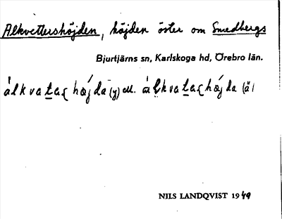 Bild på arkivkortet för arkivposten Alkvettershöjden