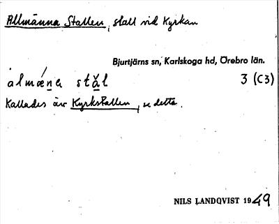 Bild på arkivkortet för arkivposten Almänna Stallen