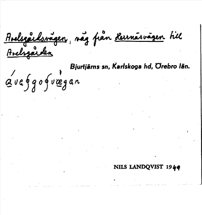 Bild på arkivkortet för arkivposten Avelsgårdsvägen