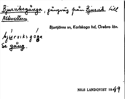 Bild på arkivkortet för arkivposten Bjurviksgånga