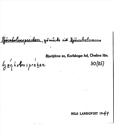 Bild på arkivkortet för arkivposten Björnholmspricken