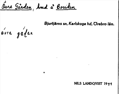 Bild på arkivkortet för arkivposten Övre Gården