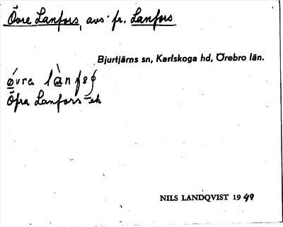 Bild på arkivkortet för arkivposten Övre Lanfors