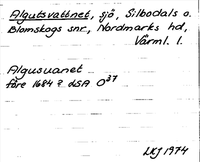 Bild på arkivkortet för arkivposten Algutsvattnet