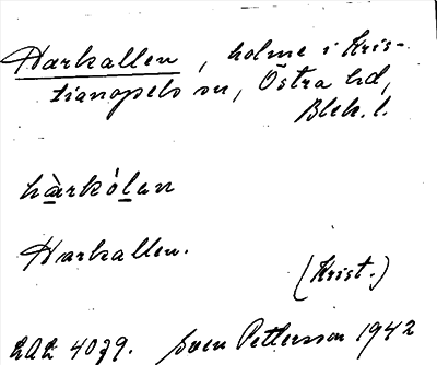 Bild på arkivkortet för arkivposten Harhallen