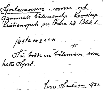Bild på arkivkortet för arkivposten Hjortamossen
