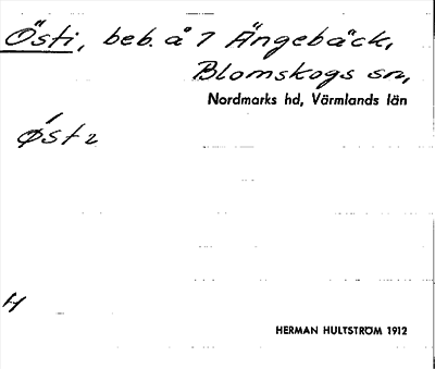 Bild på arkivkortet för arkivposten Östi