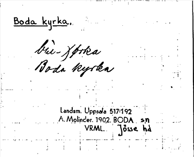Bild på arkivkortet för arkivposten Boda kyrka