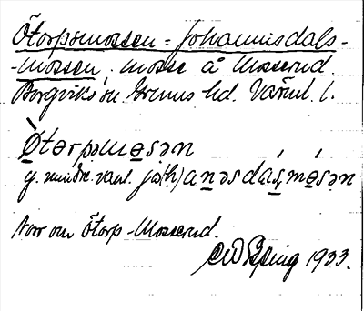 Bild på arkivkortet för arkivposten Ötorpsmossen = Johannisdalsmossen