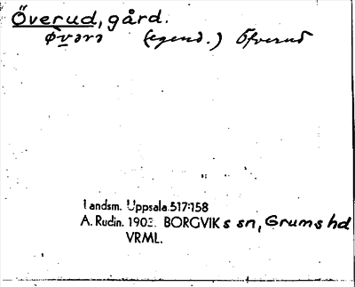Bild på arkivkortet för arkivposten Överud