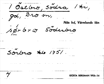 Bild på arkivkortet för arkivposten Östrbro, Södra