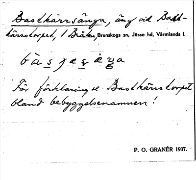 Bild på arkivkortet för arkivposten Bastkärrsänga