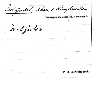 Bild på arkivkortet för arkivposten Östgärdet