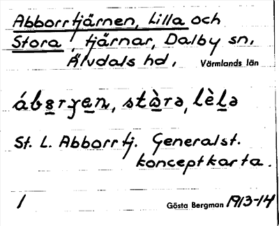 Bild på arkivkortet för arkivposten Abborrtjärnen, Lilla och Stora