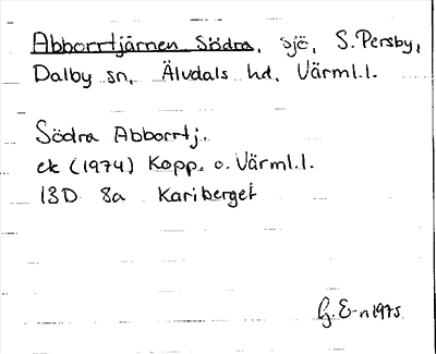 Bild på arkivkortet för arkivposten Abborrtjärnen, Södra