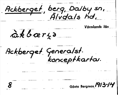 Bild på arkivkortet för arkivposten Ackberget