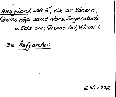 Bild på arkivkortet för arkivposten Afiord, se Åsfjorden