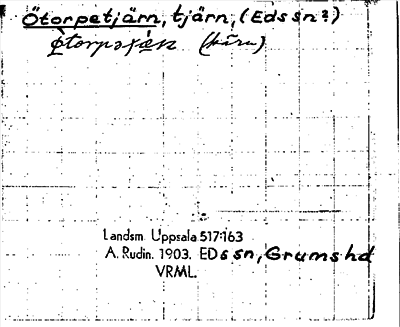 Bild på arkivkortet för arkivposten Ötorpetjärn