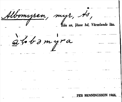 Bild på arkivkortet för arkivposten Albomyren