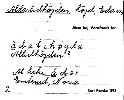 Bild på arkivkortet för arkivposten Aldarlidhöjden