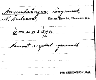 Bild på arkivkortet för arkivposten Amundsängen