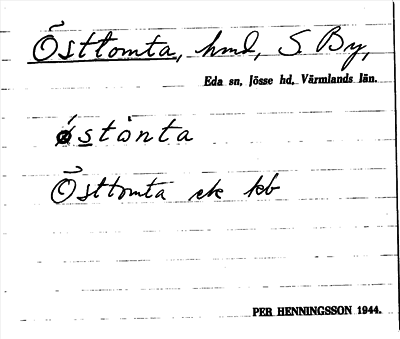 Bild på arkivkortet för arkivposten Östtomta