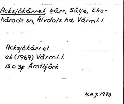 Bild på arkivkortet för arkivposten Acksjökärret
